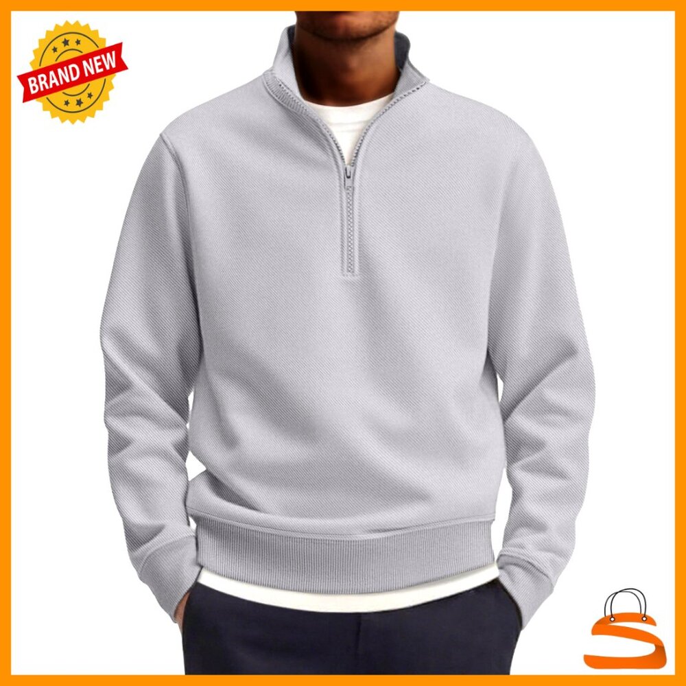 Quarter Zip Pullover Mock Neck Lightweight Sweatshirt Business Casual Polo Top